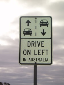 Drive on Left road sign