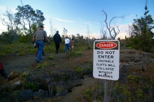 Hawaii Volcanoes National Park do not enter sign