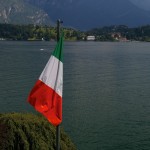 Italian flag at Lake Como