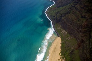 Napali Coast and beach on Kauai