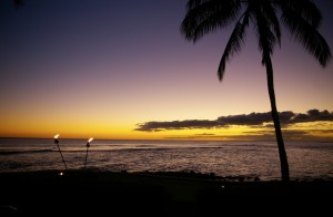 Beach House restaurant sunset Kauai