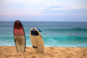 surfboards at Pipeline