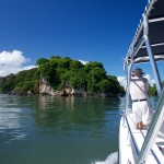 boat to islet in Los Haitises National Park