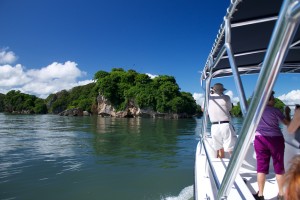 boat to islet in Los Haitises National Park
