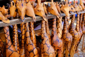 Cape Town Greenmarket giraffe crafts