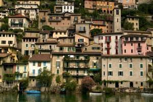lakeside houses on Lake Lugano