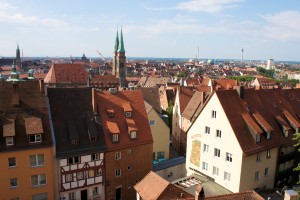 Nuremberg old town view from castle