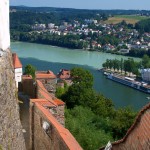 Meeting of the Danube and Inn rivers