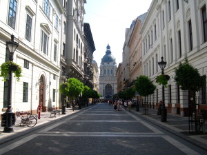 View of St. Stephen's Basilica in Budapest Hungary