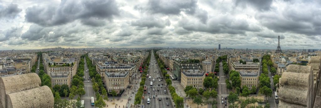 panorama view from the top of the arc de triomphe
