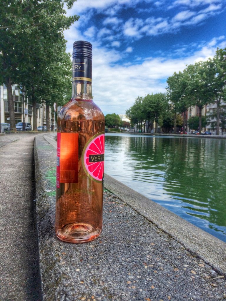 bottle of wine on the canal